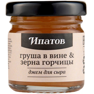 c06fa7af2e32b2c90cb69143b00b Джем для сыра "Груша в вине и зерна горчицы" 40г — изображение 1